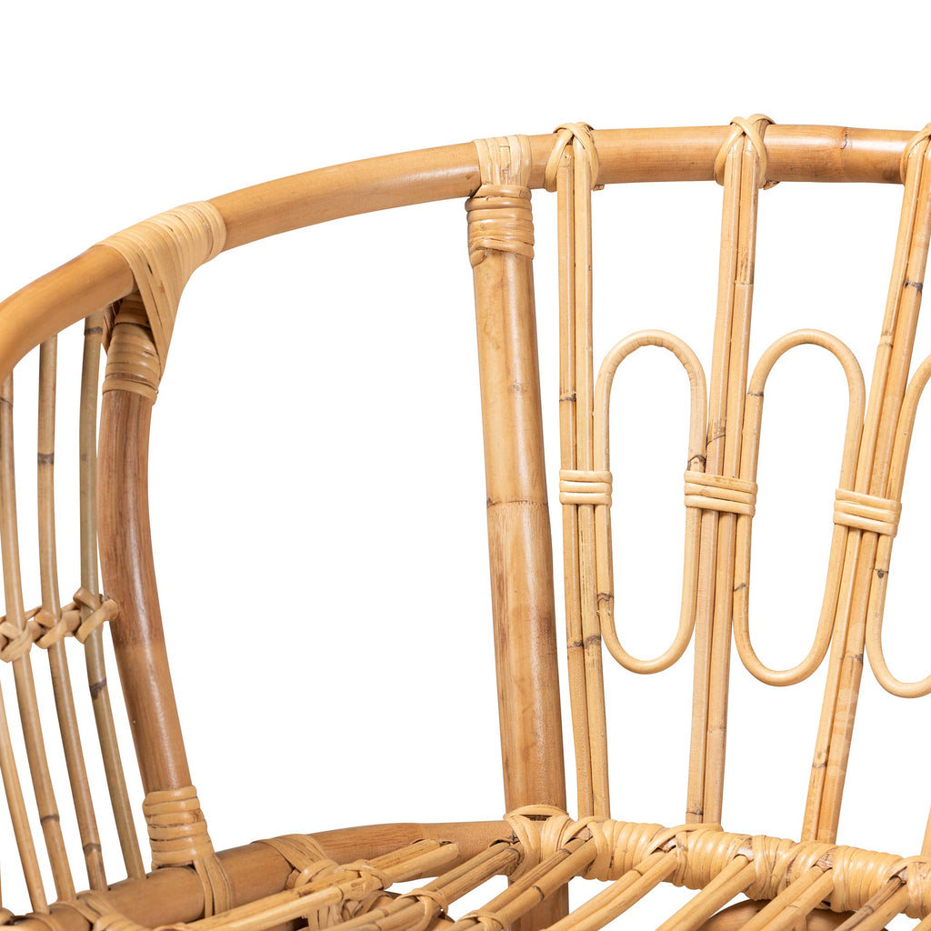 Luxio Modern and Contemporary Natural Rattan Dining Chair