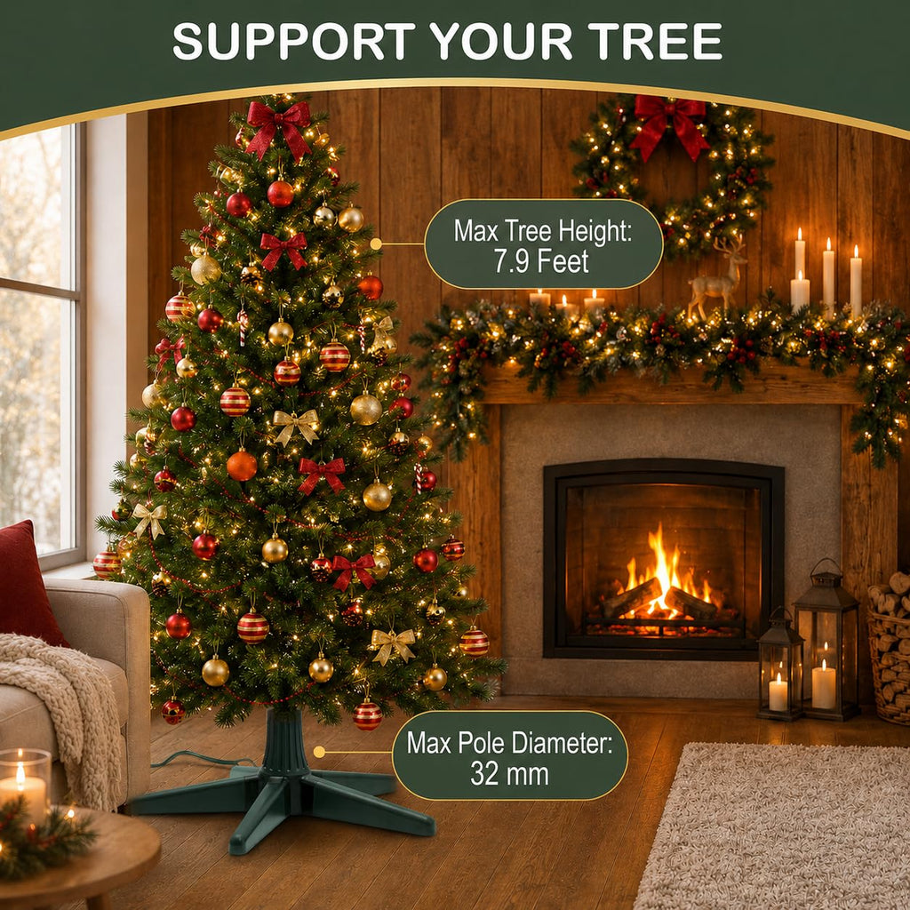 Rotating Christmas Tree Stand with Remote, 360 Spin (Green)