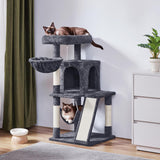 Cat Tree Tower, 40-Inch Condo with Hammock, Oversized Soft Platform, Scratching Board, Basket