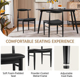 Dining Chairs Set of 2 Mid Century Modern Leather Dining Room Chairs with Armless Backrest & Metal Legs for Kitchen