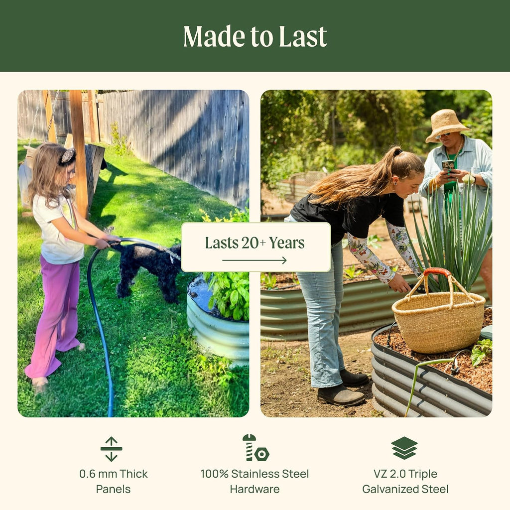 32" Extra Tall Raised Garden Bed Kits, 4 x 8 x 2.7ft Raised Planter Box Outdoor, 2.5 x 9.5 x 2.7ft Deep Root 10 in 1