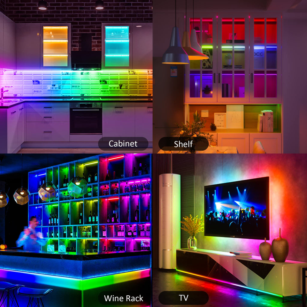 3 Pack RGB Under Cabinet Lights with App and Remote Control