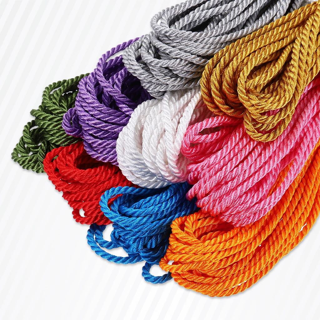 Twisted Cord Trim, 5 Yard 4mm 3-Ply Twine Braided Rope Shiny Thread String for Craft Gift Bag Curtain Christmas