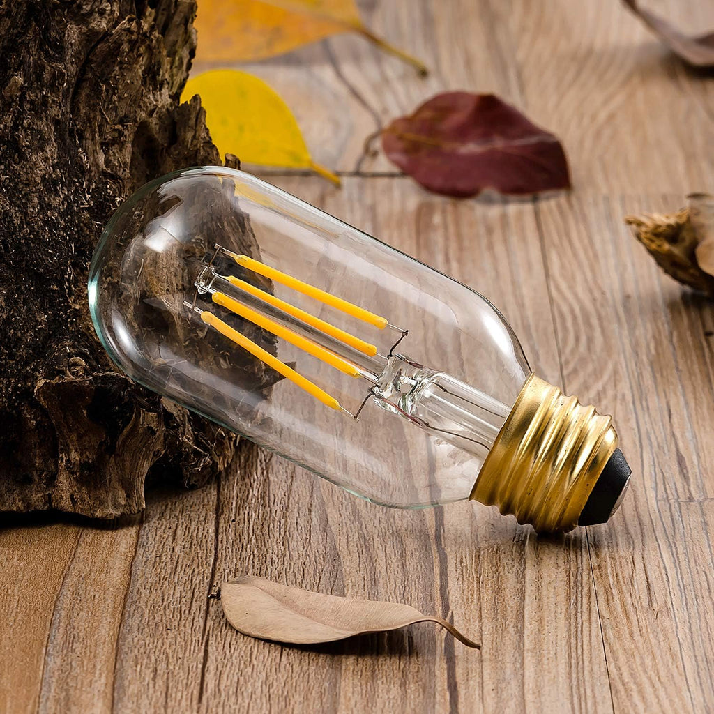 T14 / T45 LED Tubular Bulb 4W 2700K Warm White,E26 Dimmable Vintage Bulb,40W Equivalent 400 Lumens, Antique Edison
