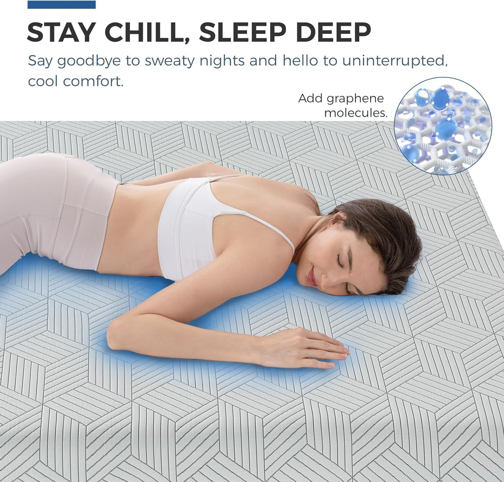 Firm Queen Mattress 12 Inch Memory Foam Mattress Queen Size Bed in a Box for Back Pain Relief and Cool Sleep with Gel