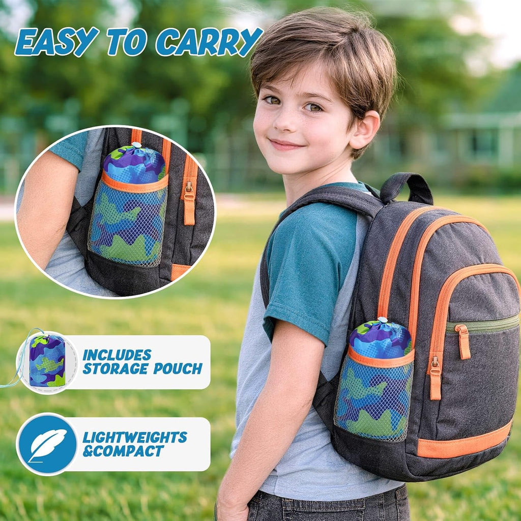 Lightweight Rain Poncho Kids, Ponchos for Kids Waterproof Reusable Hooded, Kids Poncho Rain Jacket for Boys and Girls