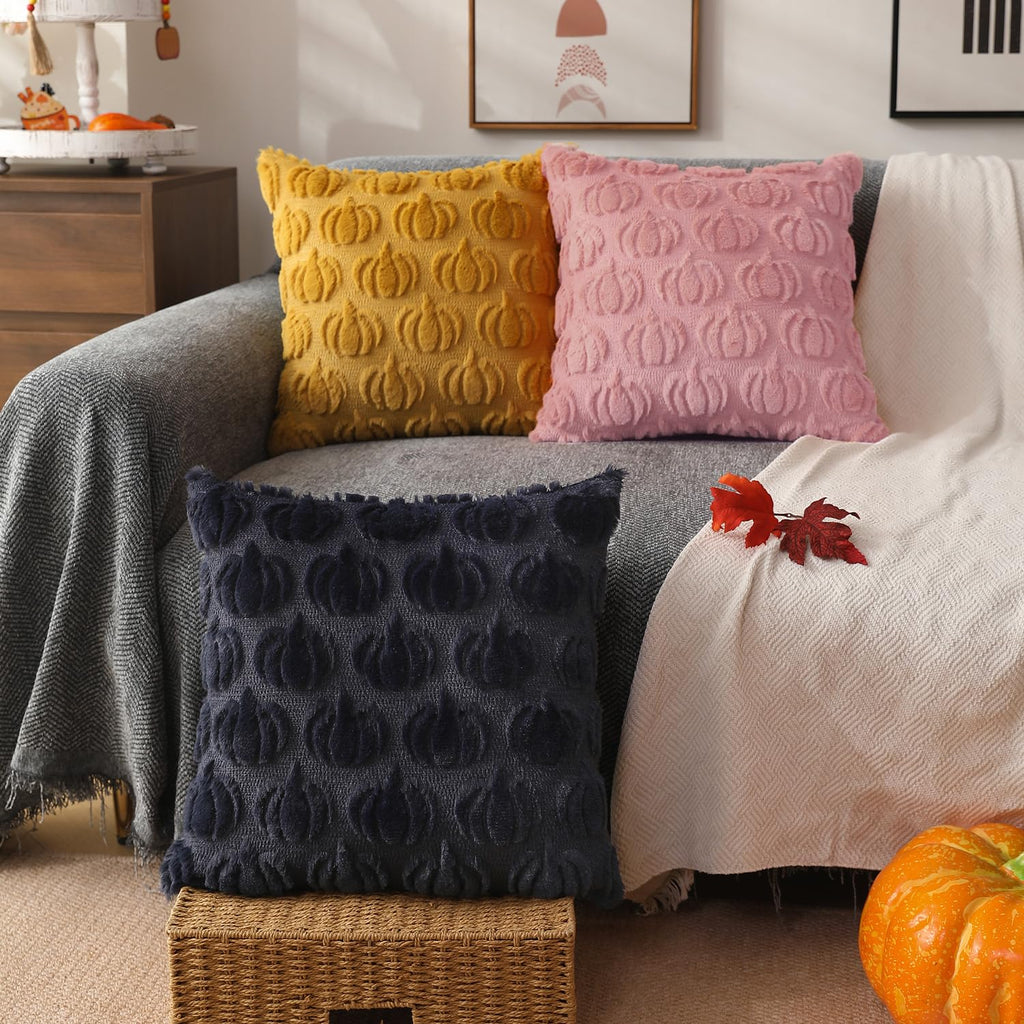 Fall Pillow Covers 20x20 2Pcs Pink Pumpkin Fall Decorations