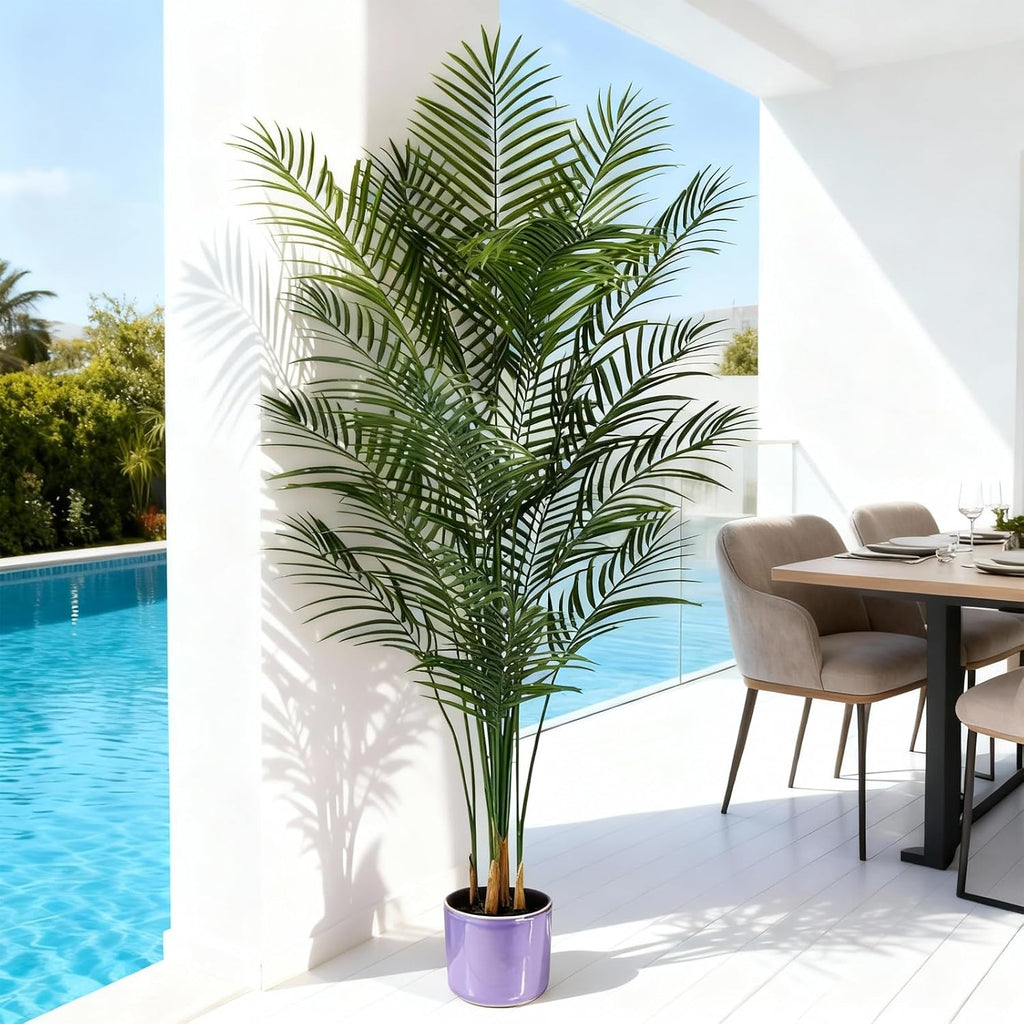 Artificial Palm Tree Indoor 6.5ft, Large Fake Tropical Areca Palm Tree with 18 Trunks, Faux Dypsis Lutescens Floor