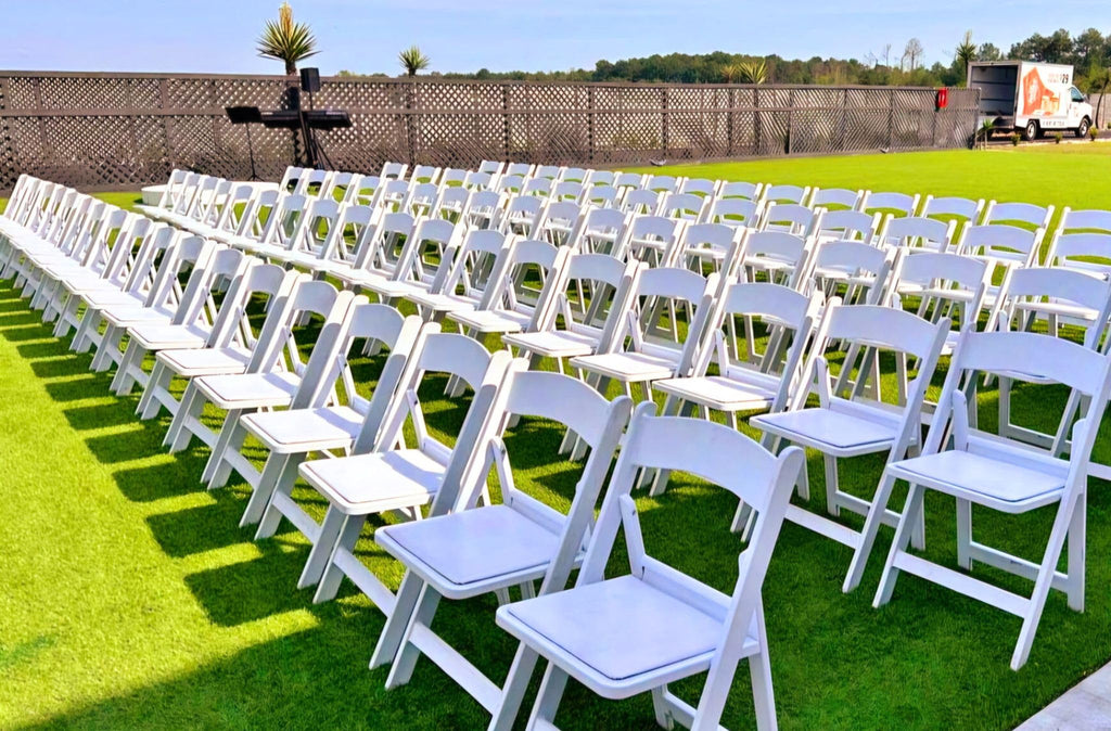 White 4 PCS Lightweight Resin Folding Chairs with Padding Unleash Comfort Foldable Chair and Durability