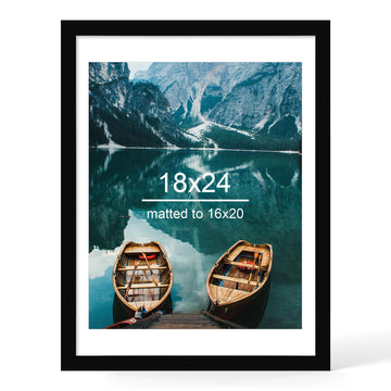 18x24 Picture Frame, Black Wood Style, Wall Mounting