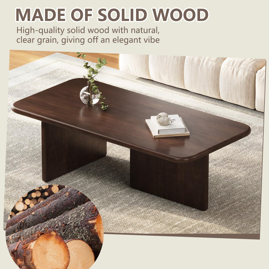 47.24 Inch Solid Wood Coffee Table