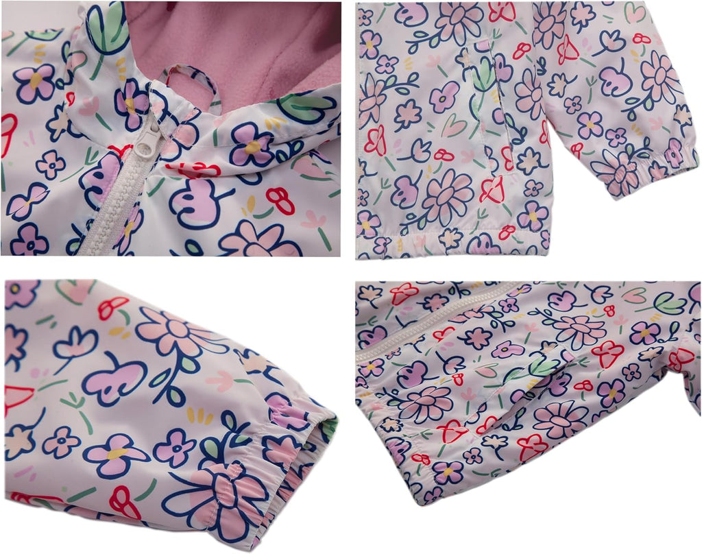 Toddler Girls' Water-Resistant Fleece Lined Transitional Jacket