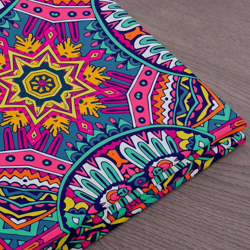 Irregular Geometric Patterns Outdoor Fabric by The Yard, Watercolor Stripes Graffiti Craft DIY Projects, Exotic Lotus