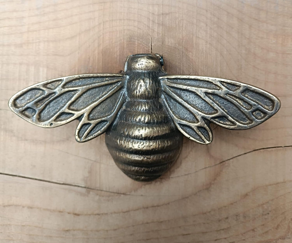 Solid Brass Bee Door Knocker,6.3 Inches Wide,3.5 inches Tall (Antique Bronze)