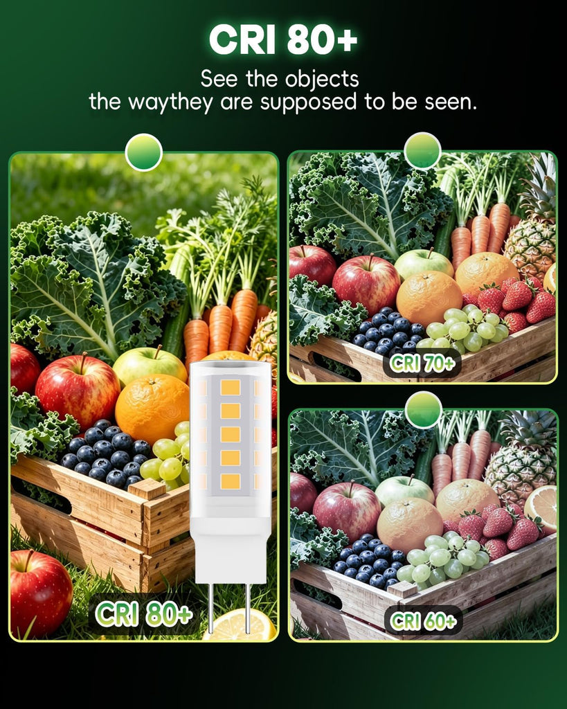 LED Bulbs 120V, 35W Q35/GY6.35/CL/120V Halogen Replacement, JC Type Bi-Pin Base Microwave Light, Under Cabinet