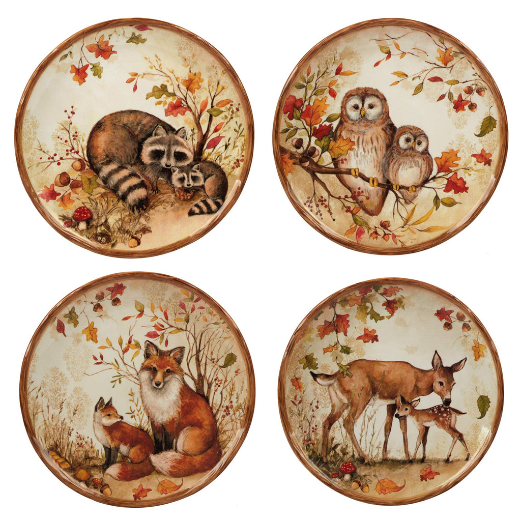 Pine Forest 16 pc Dinnerware Set, Service for 4, BROWN
