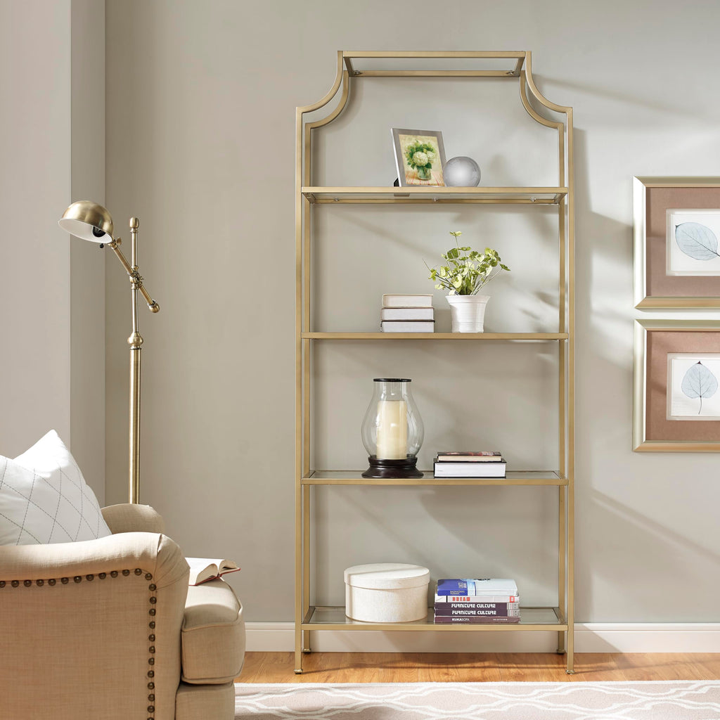 Aimee Bookshelf, Glass Shelves
