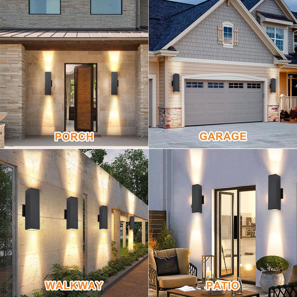 Outdoor Porch Lights, Aluminum Outdoor Wall Sconce 14 in, 4 Packs