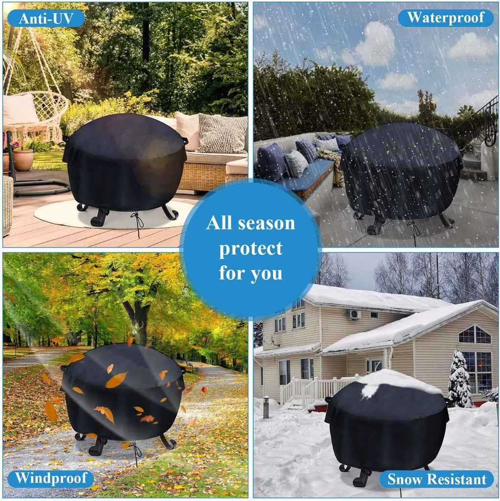 34-36 inch Fire Pit Cover Round for Outdoor Fire Bowl-36"D x 24"H