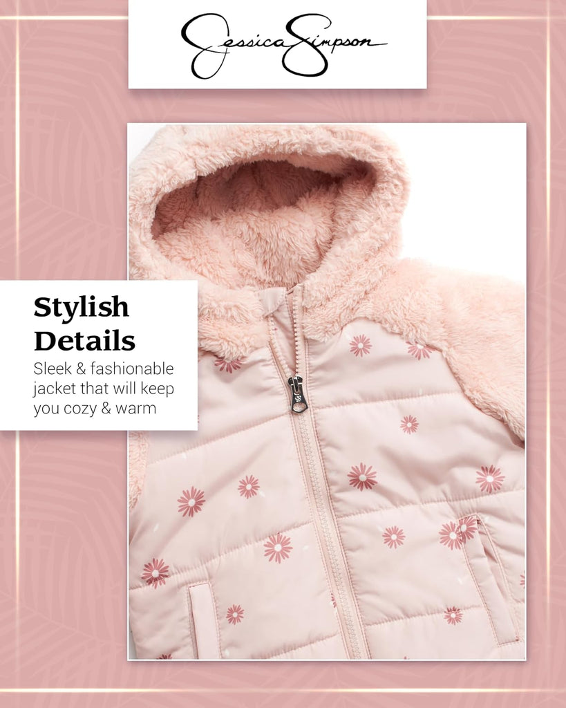 Toddler Girls Quilted Puffer Jacket Sherpa Lined ( - )