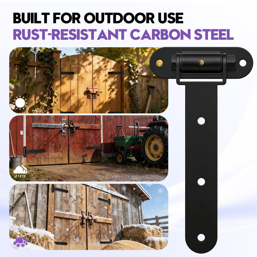 Heavy Duty Gate Hinges 900Lbs, 13" Bolt/Weld, Matte Black