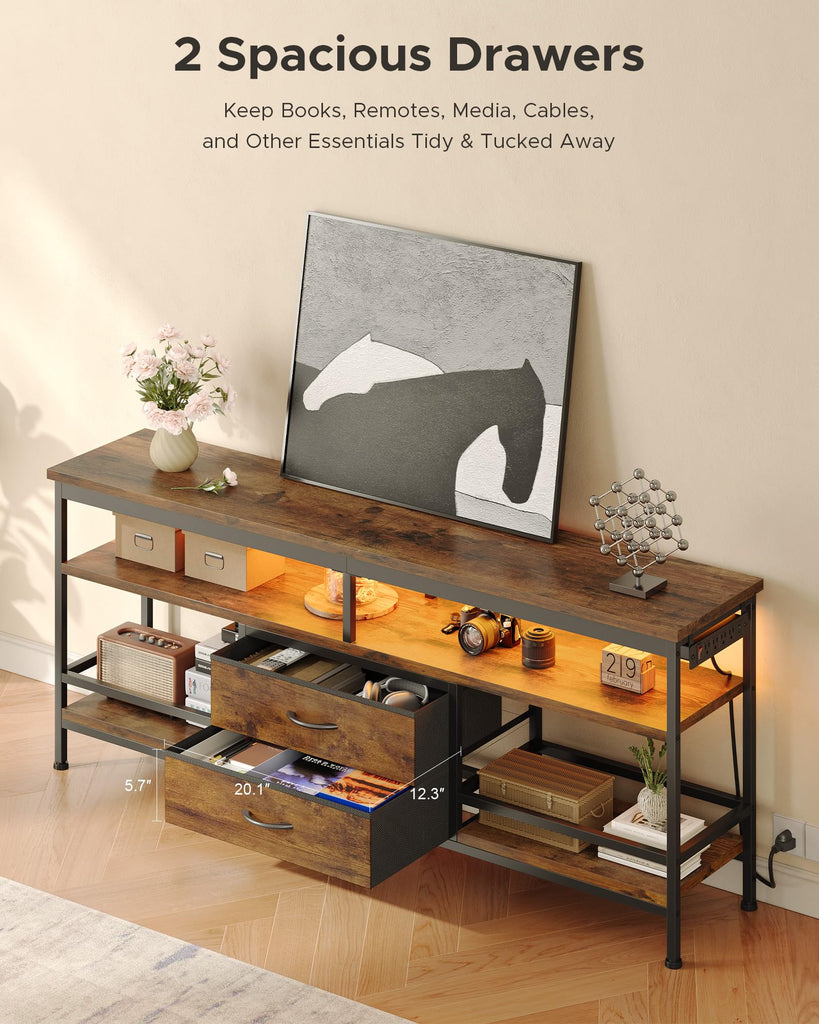 63 Inch TV Stand, LED Entertainment Center for 55 to 75 Inch TVs