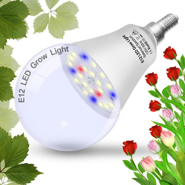 Full Spectrum LED Indoor Plant Grow Light Bulbs E12 Candelabra Base