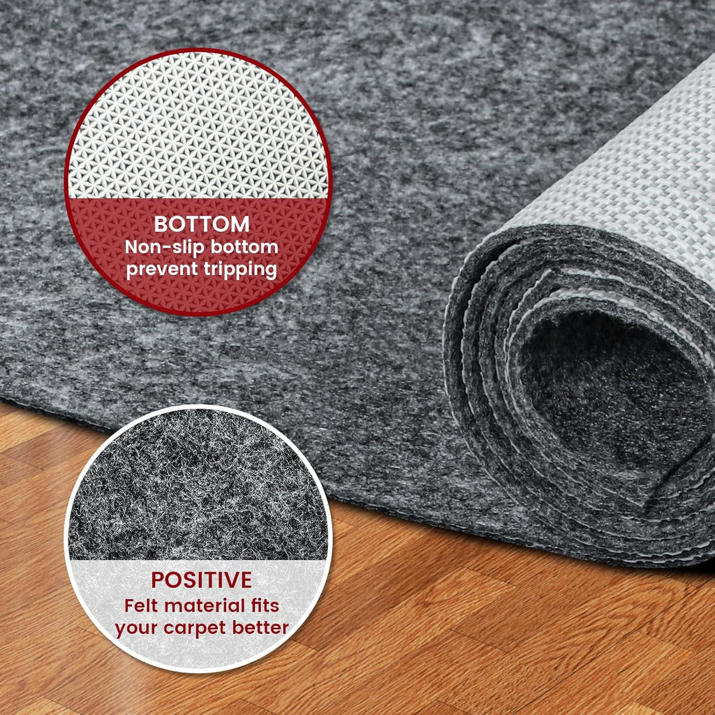 Waterproof Rug Pad, 8x10 ft Area Rug Non-Slip Carpet Pad, Non-Slip Rug Pads for All Floors and Finishes, Felt Pad - Set of 80