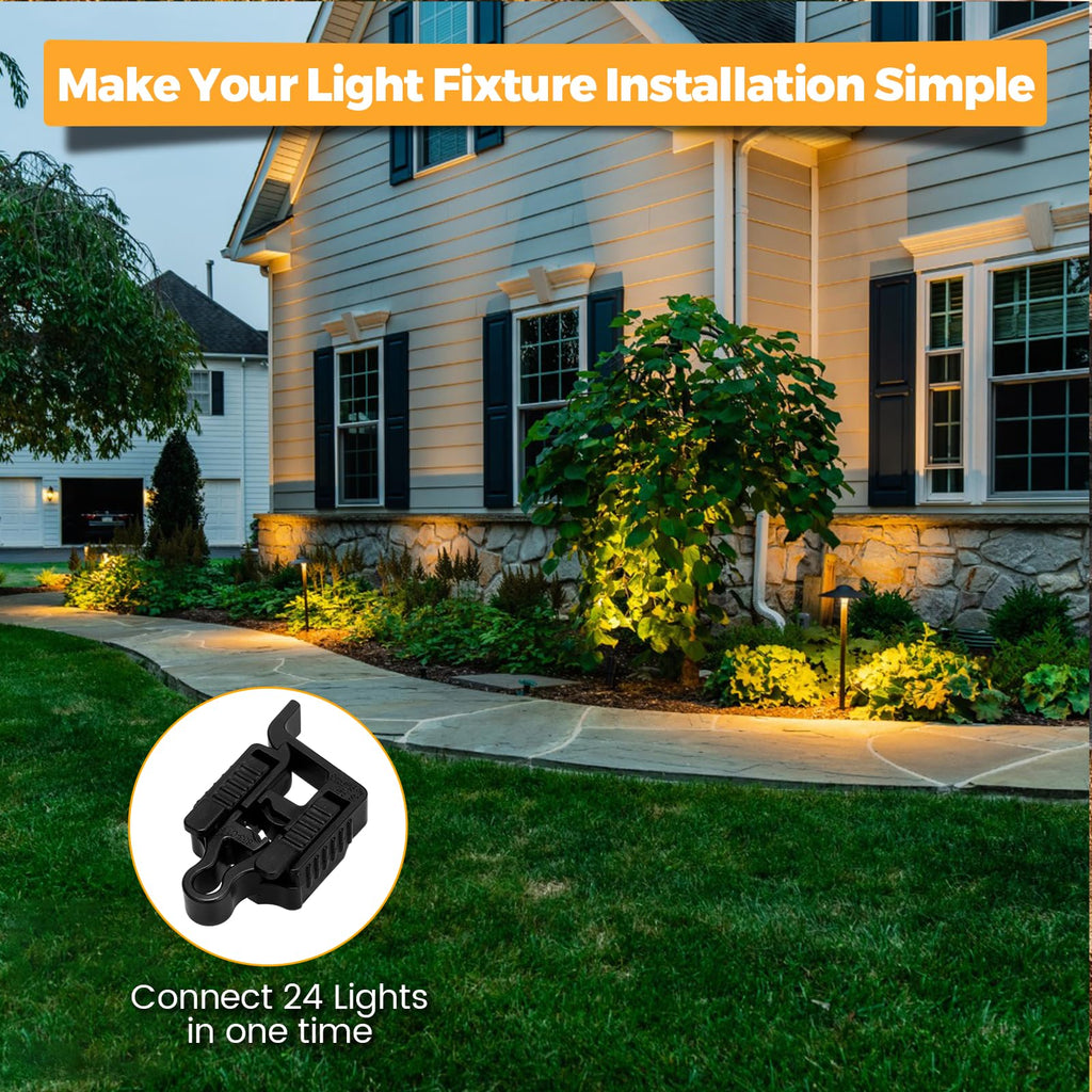 Low Voltage Wire Connector for Landscape Lighting, Waterproof Quick Connectors Compatible with 10/12/14/16/18 Gauge