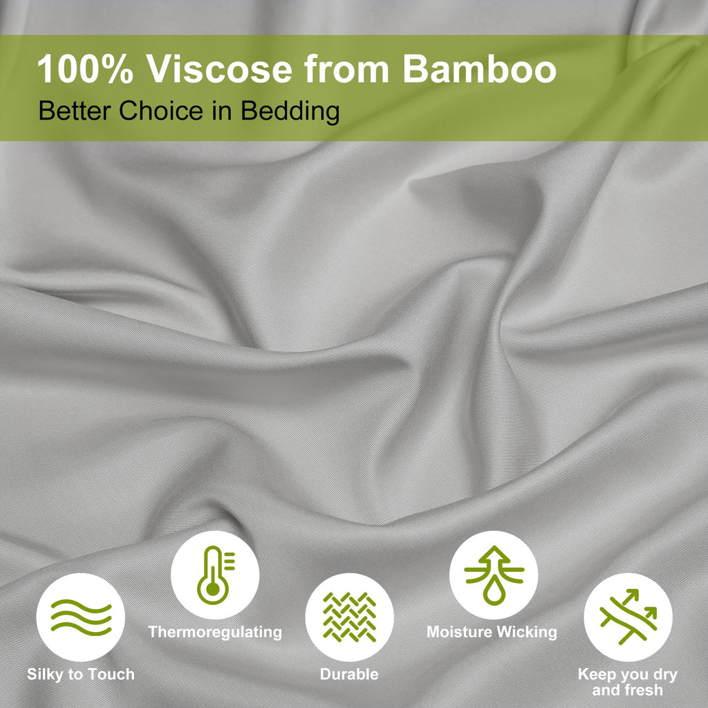 Deep Pocket King Sheets, 100% Rayon Derived from Bamboo, 18-24 Inch
