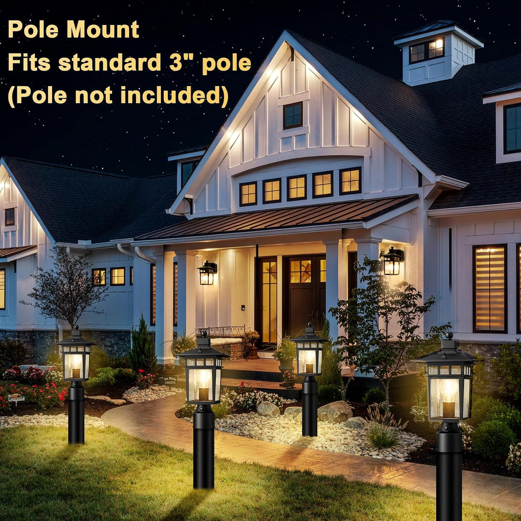 Dusk to Dawn Outdoor Post Lights,Black Waterproof Lamp Post Light Fixture