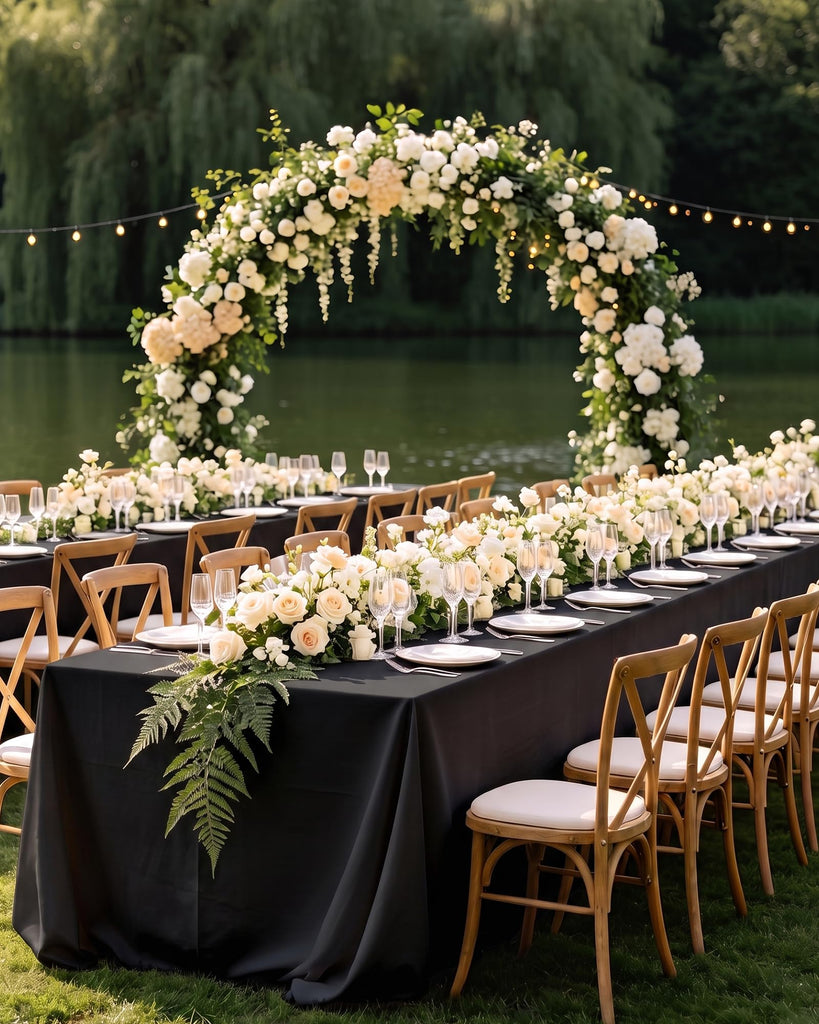 Black Polyester Table Cloth, 6 Pack, 60 x 102 in