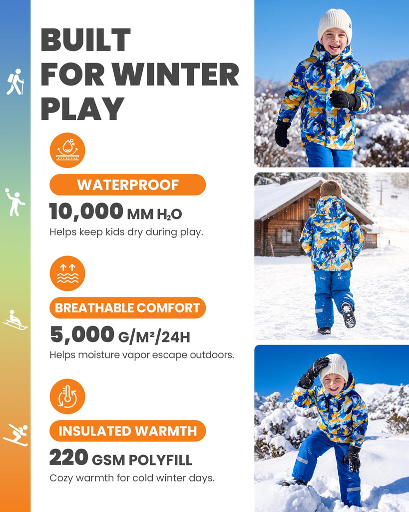 Toddler Snow Suit Kids, Ski Pants Jacket Suit, Boys Girls Snowsuit