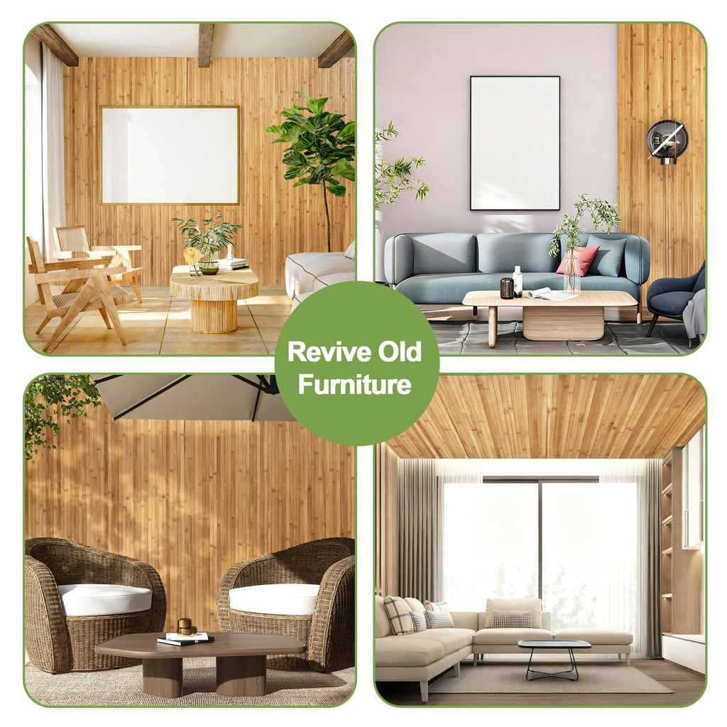 Flexible Bamboo Wall Paneling - 48"x96" Pole Wrap for Basement Columns & Curved Walls - Paintable Wood Slat Tambour