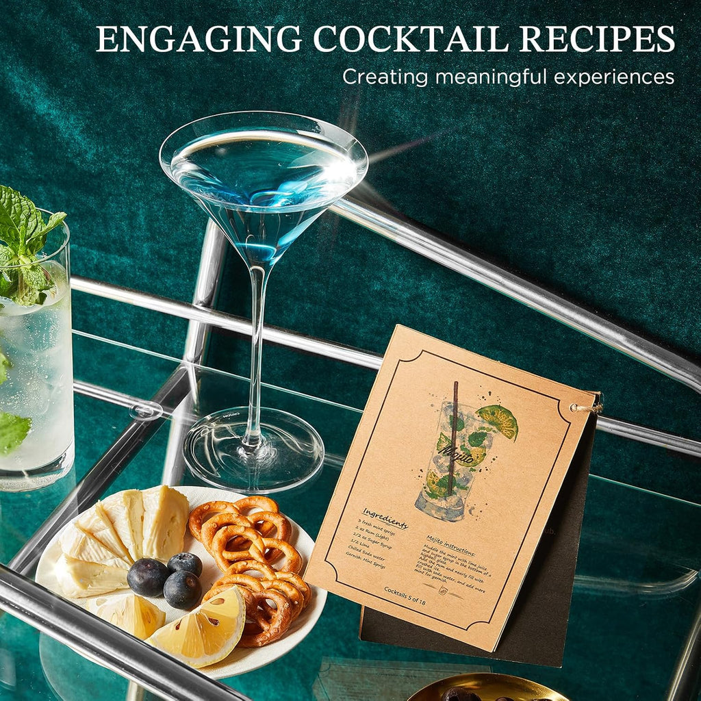 Cocktail Shaker Set Bartender Kit with Stand | Complete 24-Piece Bar Set Cocktail Kit with All Bar Accessories: - Set of 24