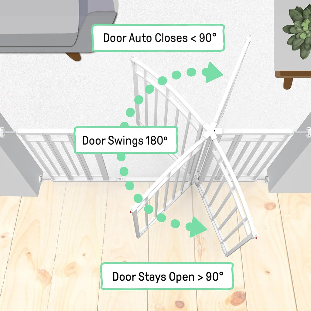 Decorative Extra Tall Baby Gate & Dog Gate, 28.5"-48" Wide, 36" Tall, Hardware or Pressure Mounted, Install on Top or