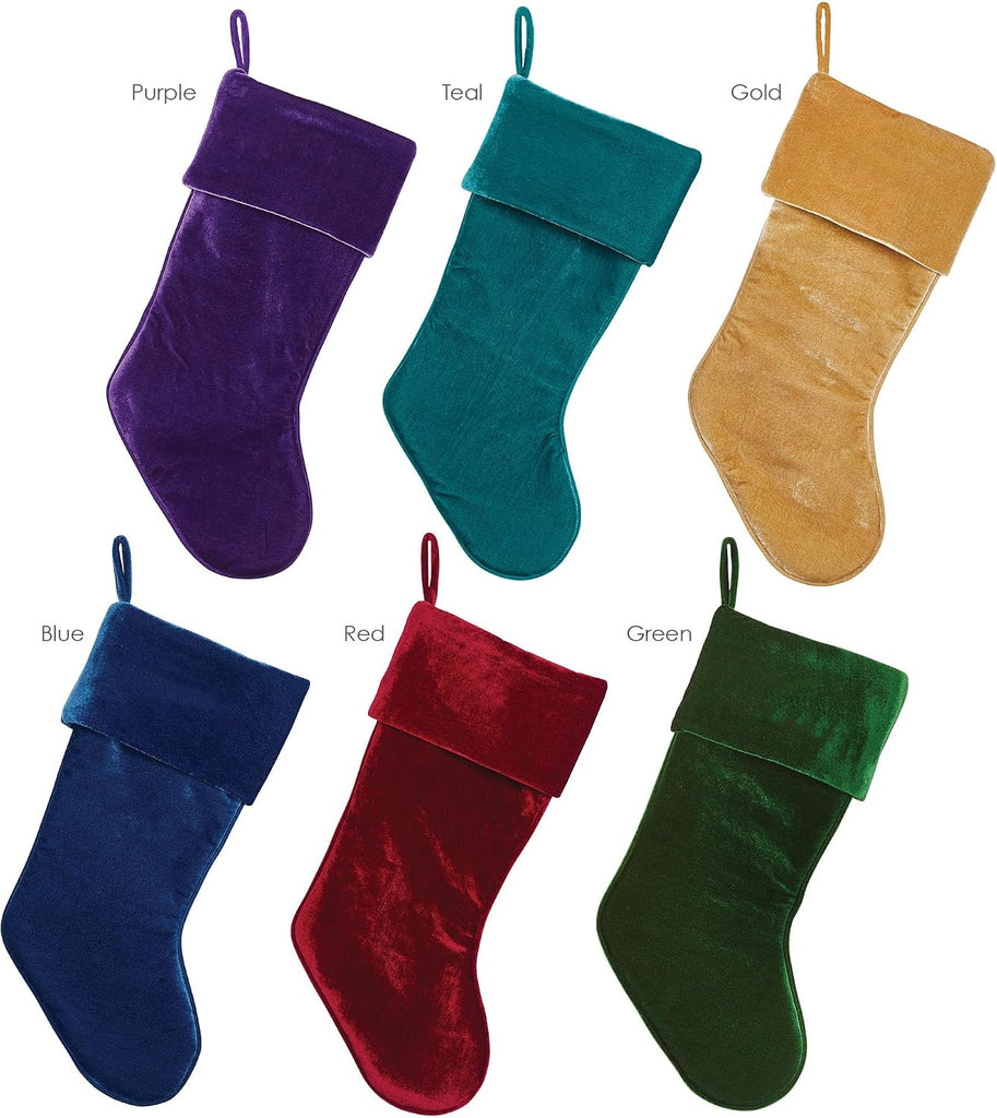 Red Velvet with Name Embroidered | Family Stockings | Festive Holiday Home Décor | Ready to Hang