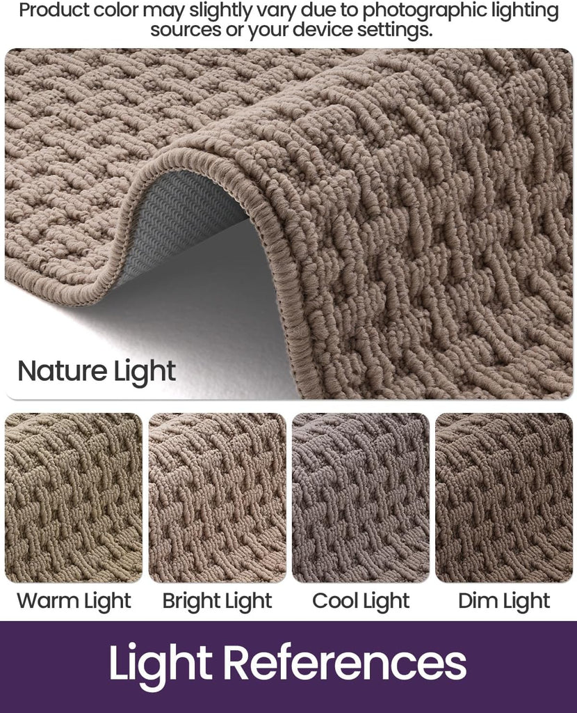 Washable Door Mat Indoor Entrance 24x36, Entryway Doormats, Beige | Low Profile, Dirt-Trapping & Absorbent, Non Slip