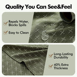 Olive Green Linen Table Cloth Rectangle Tablecloth Waterproof Spring Spillproof Cross-Star Textured 