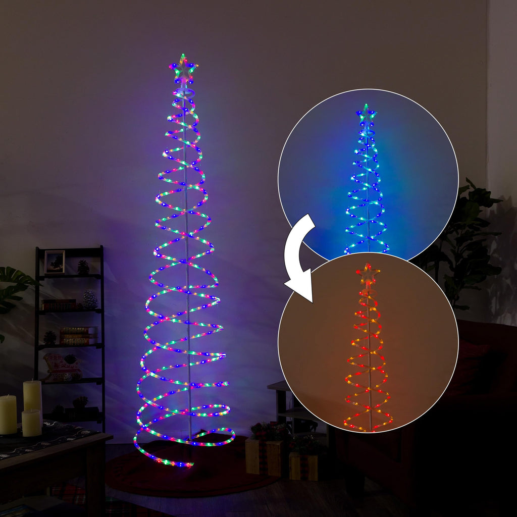 Large Spiral Christmas Tree with Multi-Functional Colored LED Lights, Christmas Decoration