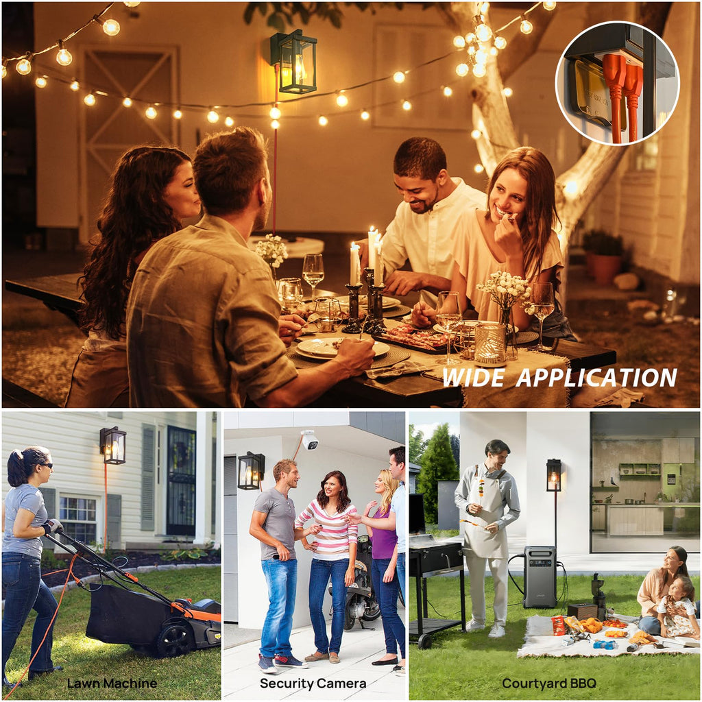 Porch Lights with GFCI Outlets Dusk to Dawn Outdoor Wall Lights Waterproof Exterior Lighting Fixtures Modern Outside