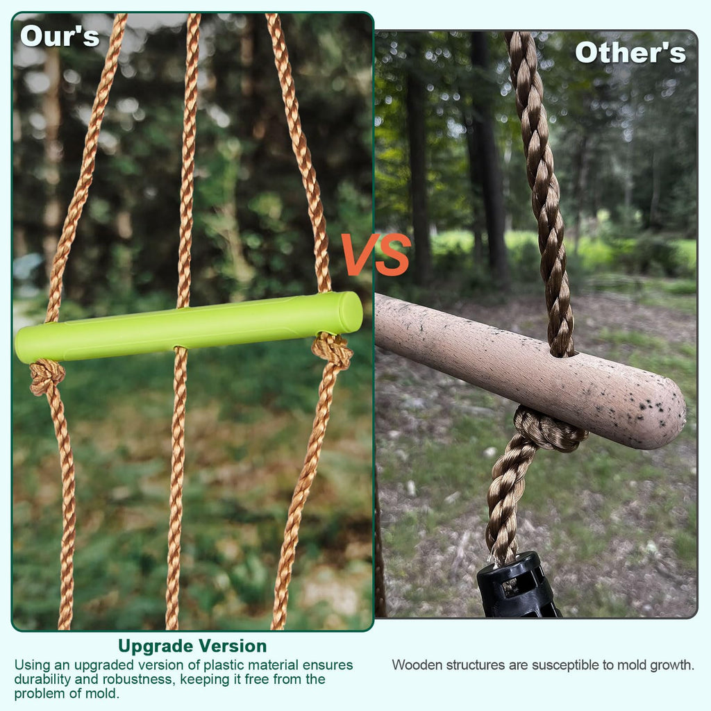 Disc Swing with Monkey Bars, Heavy Duty Tree Swing for Kids, Green