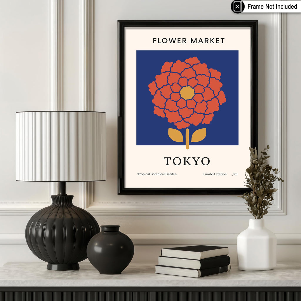Master Tokyo Print - Flower Market Poster - Japan - Chic Boho Floral Wall Design - Modern & Trendy - Aesthetic