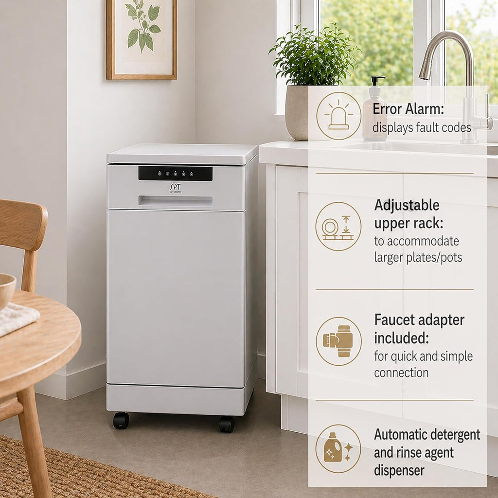 SD-9263W 18″ Portable Dishwasher - White