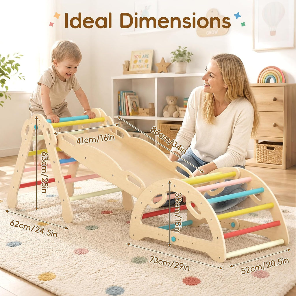 Triangle Set, 7 in1 Foldable Climbing Toys Set for Kids Indoor