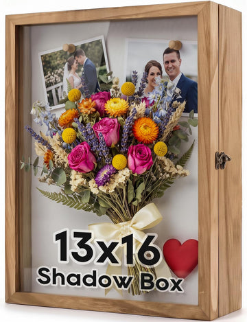 Large Shadow Box 13x16 Display Case Wood Picture Frame Carbonized