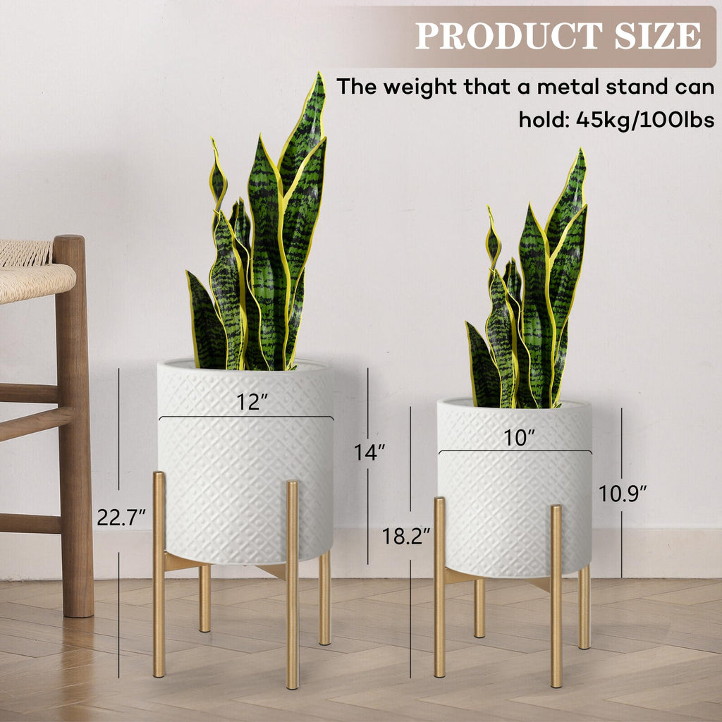 Modern Planters for Indoor Plants Set of 2 Planter with Stand
