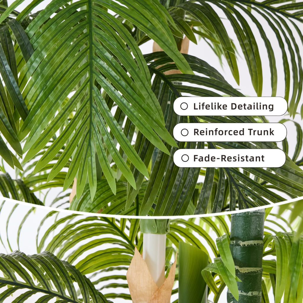 6FT Tall Triple Golden Cane Palm Tree, Artificial Trees Set of 2