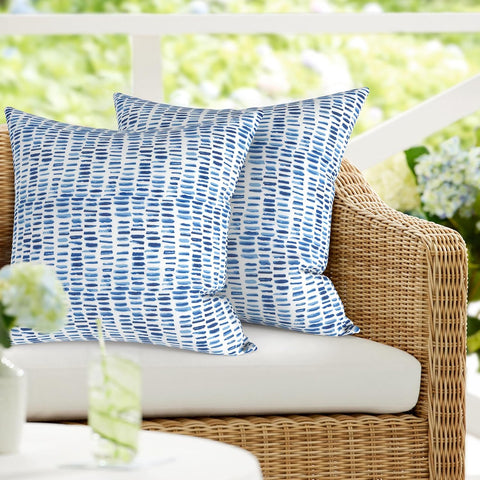 Pack of 2 Waterproof Outdoor Pillow with Inserts, 18x18 Square Patio Decorative Throw Pillow,Bench and Patio