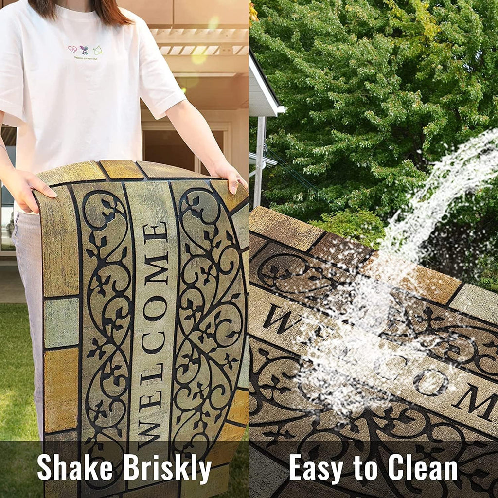 Durable Welcome Door Mats, 24"x36" Heavy-Duty Large Outdoor Mat for Front Door with Non-Slip Rubber Backing for